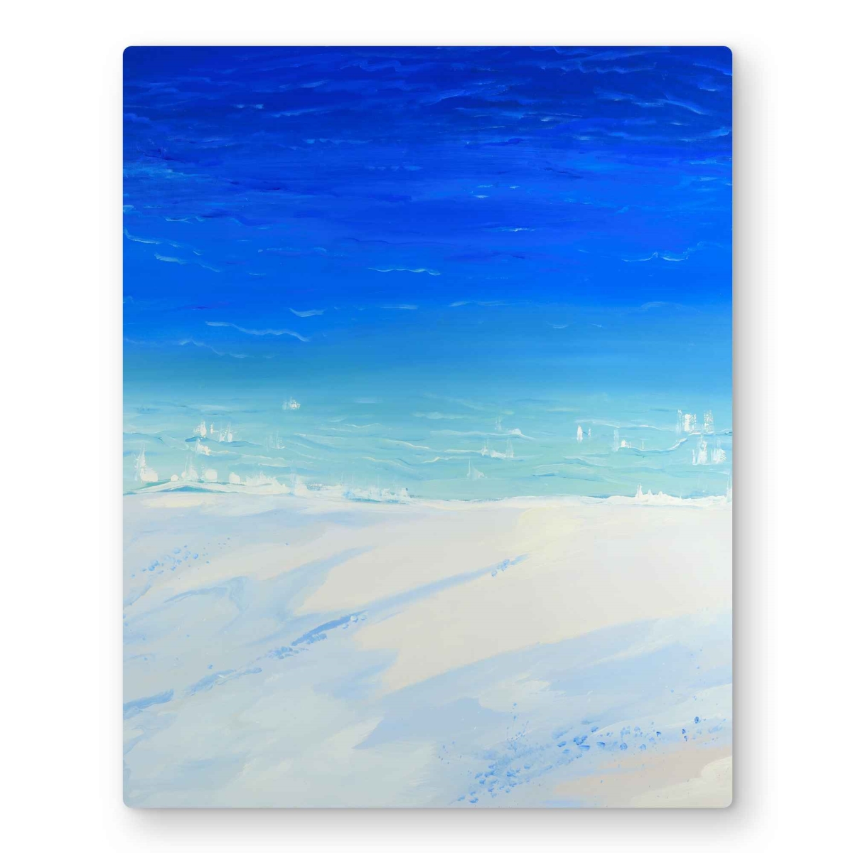 C1MP16204SNC8W 16 x 20 in. Satellite View of the Ocean Wall Art - Sea Bathroom Metal Print Decor