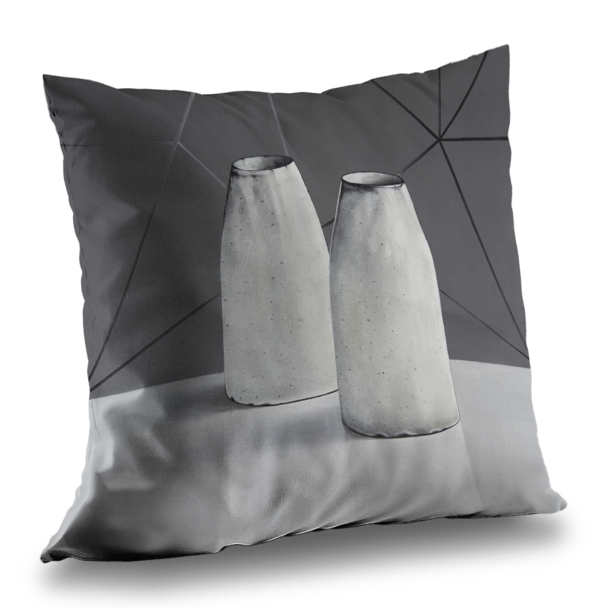 C1PC1414CJH9RV 14 x 14 in. Vases - Gray Poly Twill Throw for Elegant Home Decor