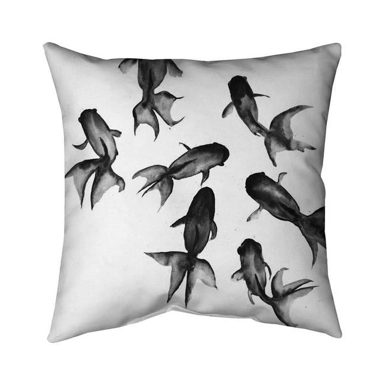 20 x 20 in. Small Black Fishes-Double Sided Print Indoor Pillow