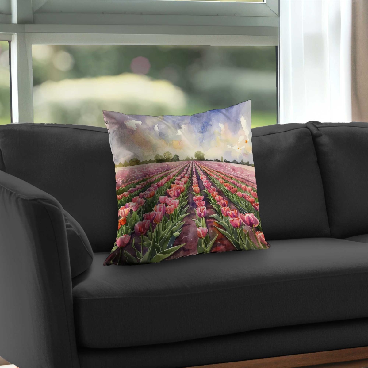 C1PT2020AYGFNP 20 x 20 in. Rose Row White Poly Twill Throw Pillow Insert for Home Decor