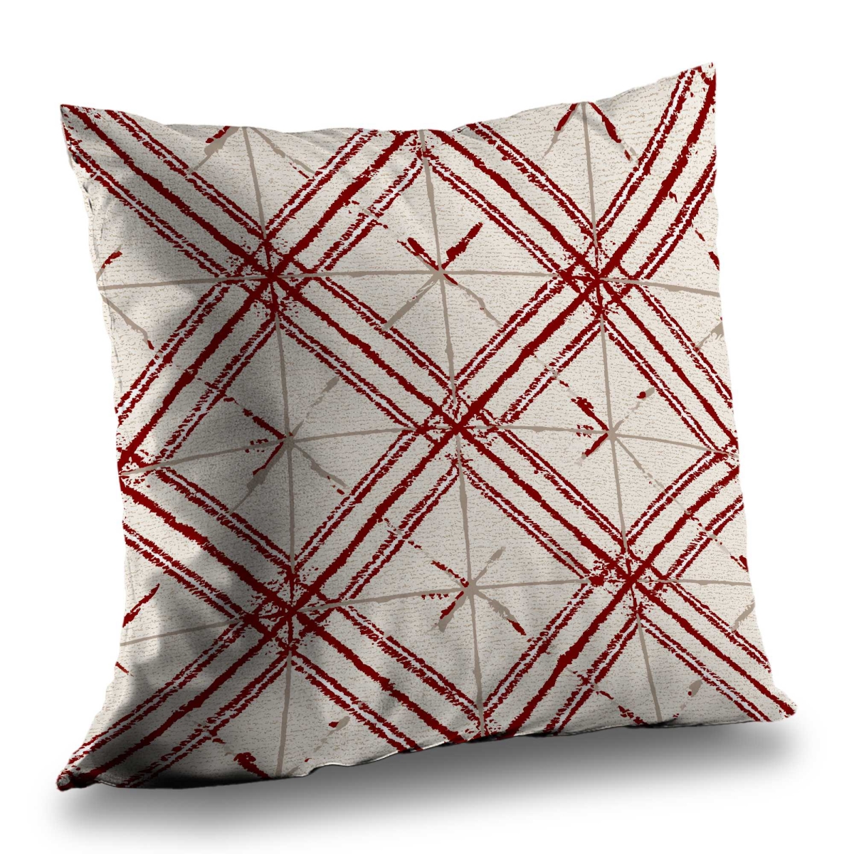 C1PT26265H2LTJ 26 x 26 in. Red Lines Pattern Gray Poly Twill Throw Pillow Insert