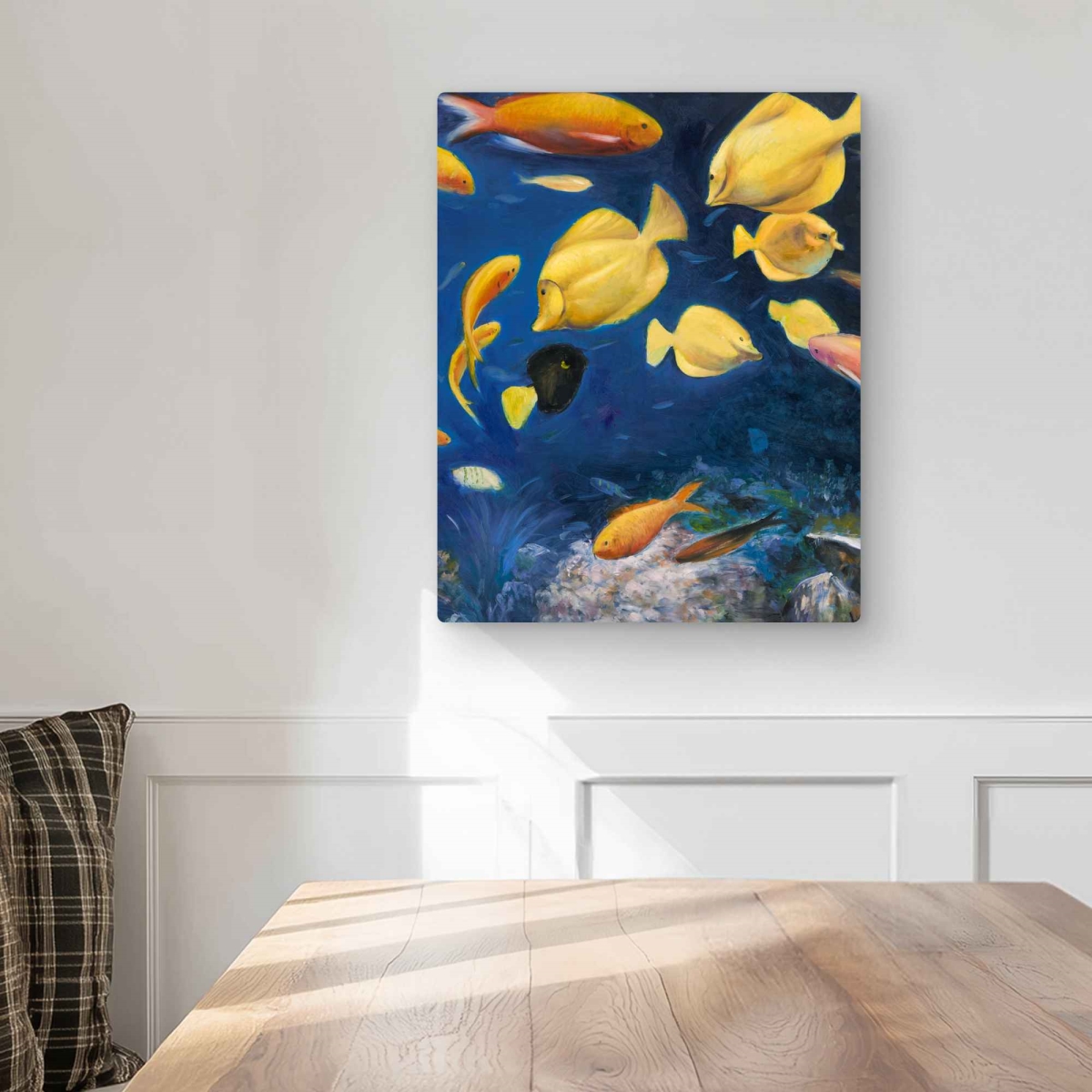 C1MP1620R1LY2R 16 x 20 in. Fish Under the Sea Wall Art - Aquatic Animals Blue Metal Print Decor