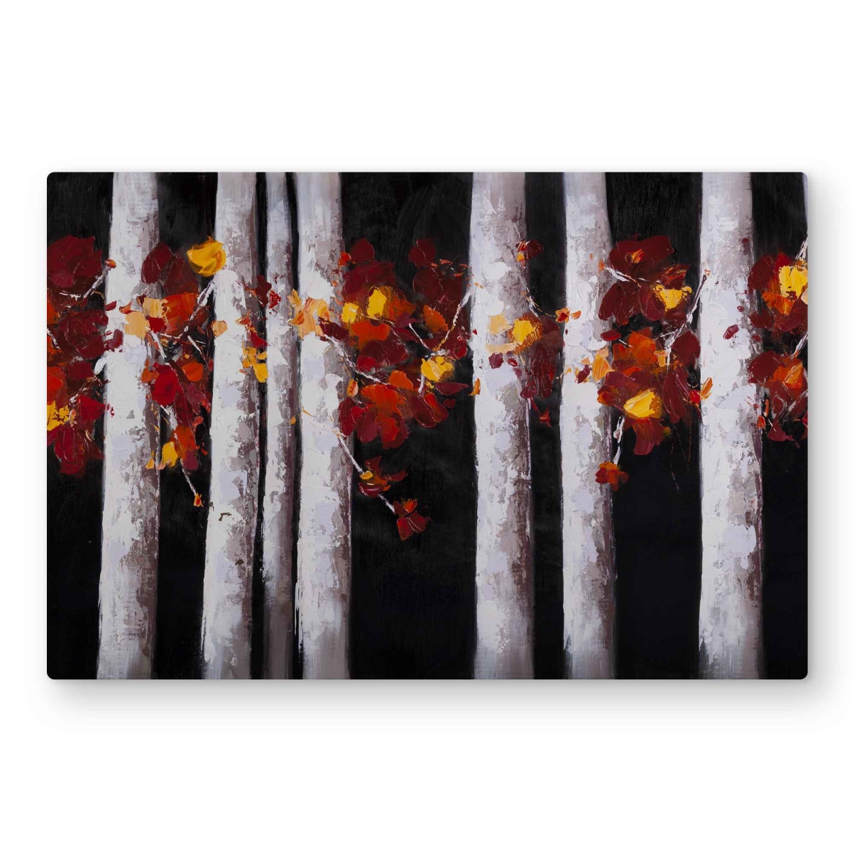 C1MP20305U8MMF 20 x 30 in. White Trees with Orange Leaves Wall Art - Contemporary Metal Print