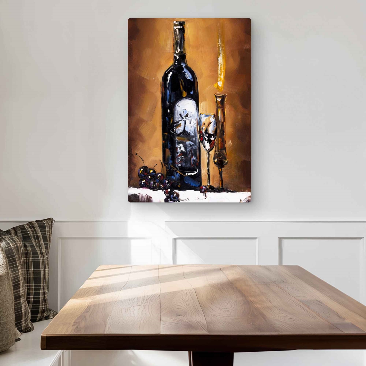 C1MP20306E9L7J 20 x 30 in. Candlelit Wine Wall Art - Contemporary Gastronomy Metal Print Decor
