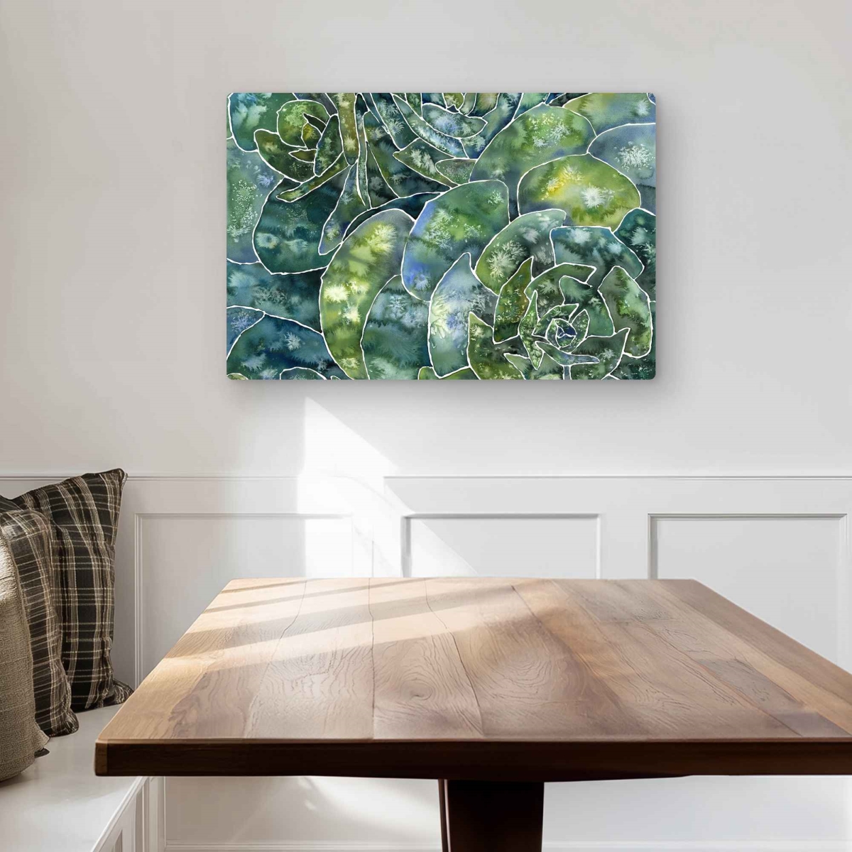 C1MP20306HV0G3 20 x 30 in. Abstract Succulents Wall Art - Kitchen Green Metal Print
