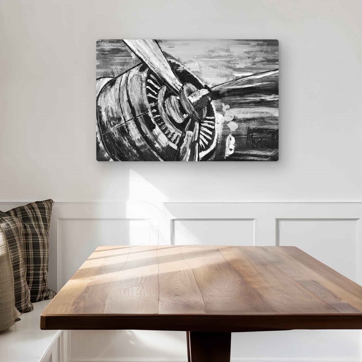 C1MP20308946QX 20 x 30 in. Vintage Airplane Propeller Wall Art - Black Metal Print