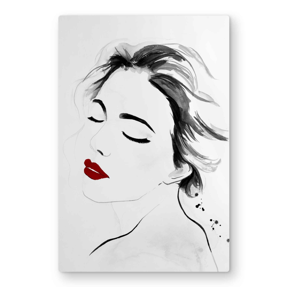 C1MP2030FP99X0 20 x 30 in. Right Side Watercolor Lady Portrait Wall Art - White Living Room