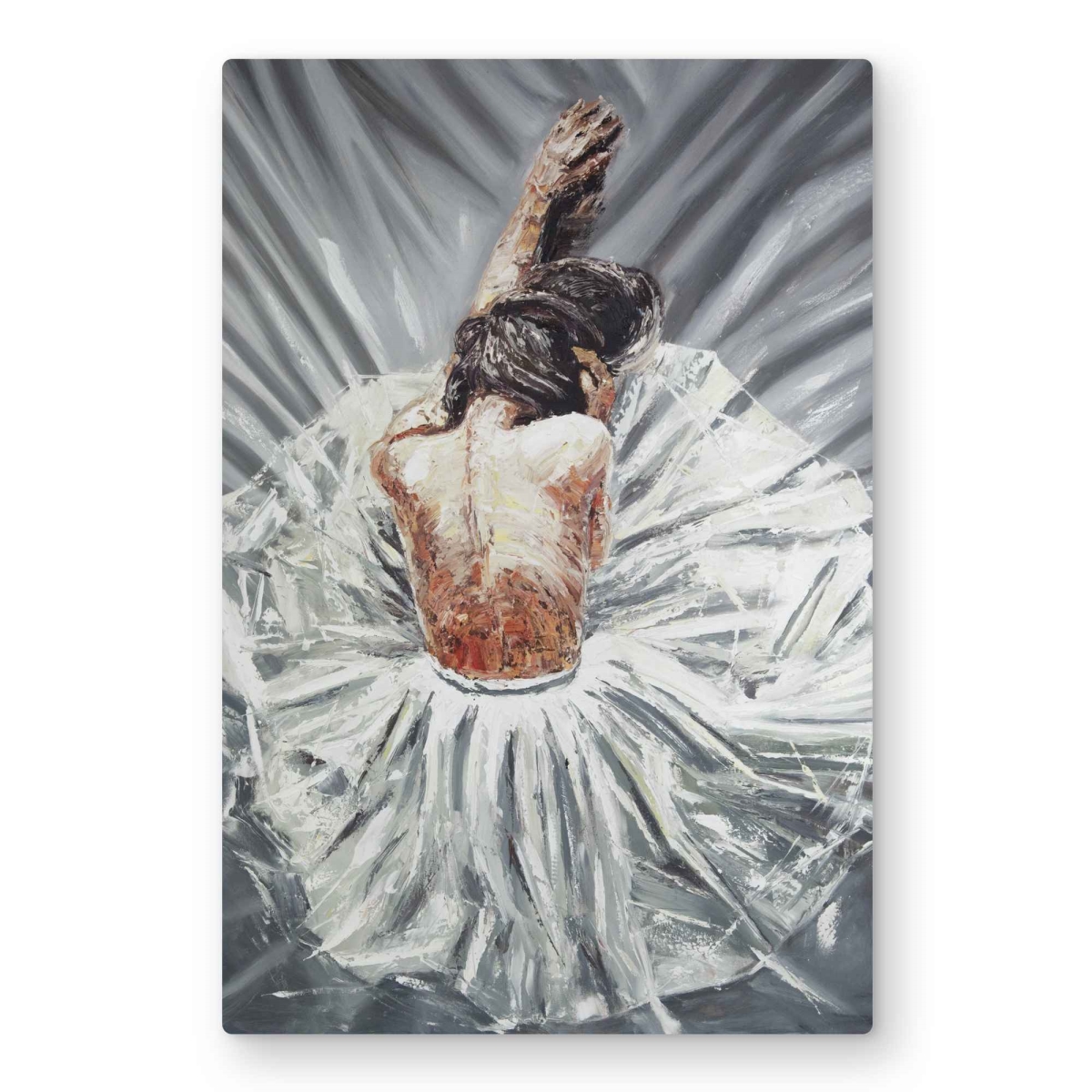 C1MP2030G22307 20 x 30 in. Ballerina - Gray Bathroom Metal Print Wall Art for Home Decor