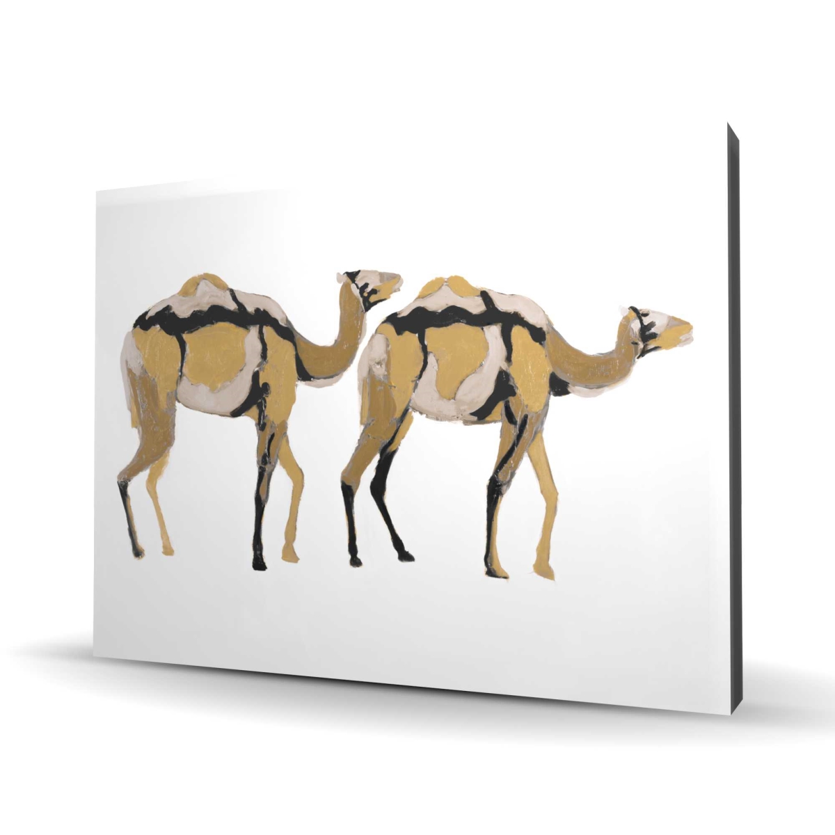 C1RC3648ZRBNVF 36 x 48 in. Two Abstract Dromedars - Beige Canvas for Home Office Decor
