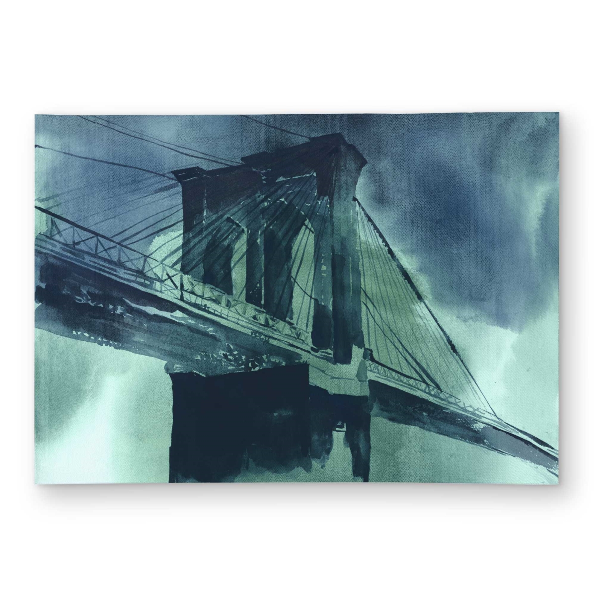 C1ROAR57DPTGZX 5 x 7 ft. Abstract View of Brooklyn Bridge Rectangle Area Rug - Contemporary Outdoor