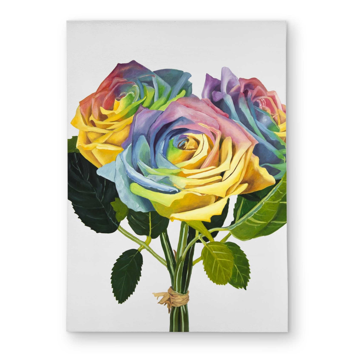 C1ROAR57EN8UF0 5 x 7 ft. Bouquet of Rainbow Roses - Yellow Outdoor Rectangle Area Rug