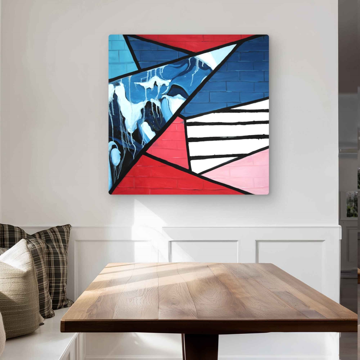 C1MP32329B6T5Z 32 x 32 in. Diagonal Unity Wall Art - Industrial Pattern Metal Print