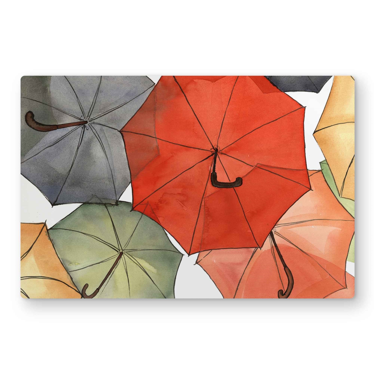 C1MP24364H4GTF 24 x 36 in. The Umbrellas of Petit Champlain - Metal Print Wall Art for Home
