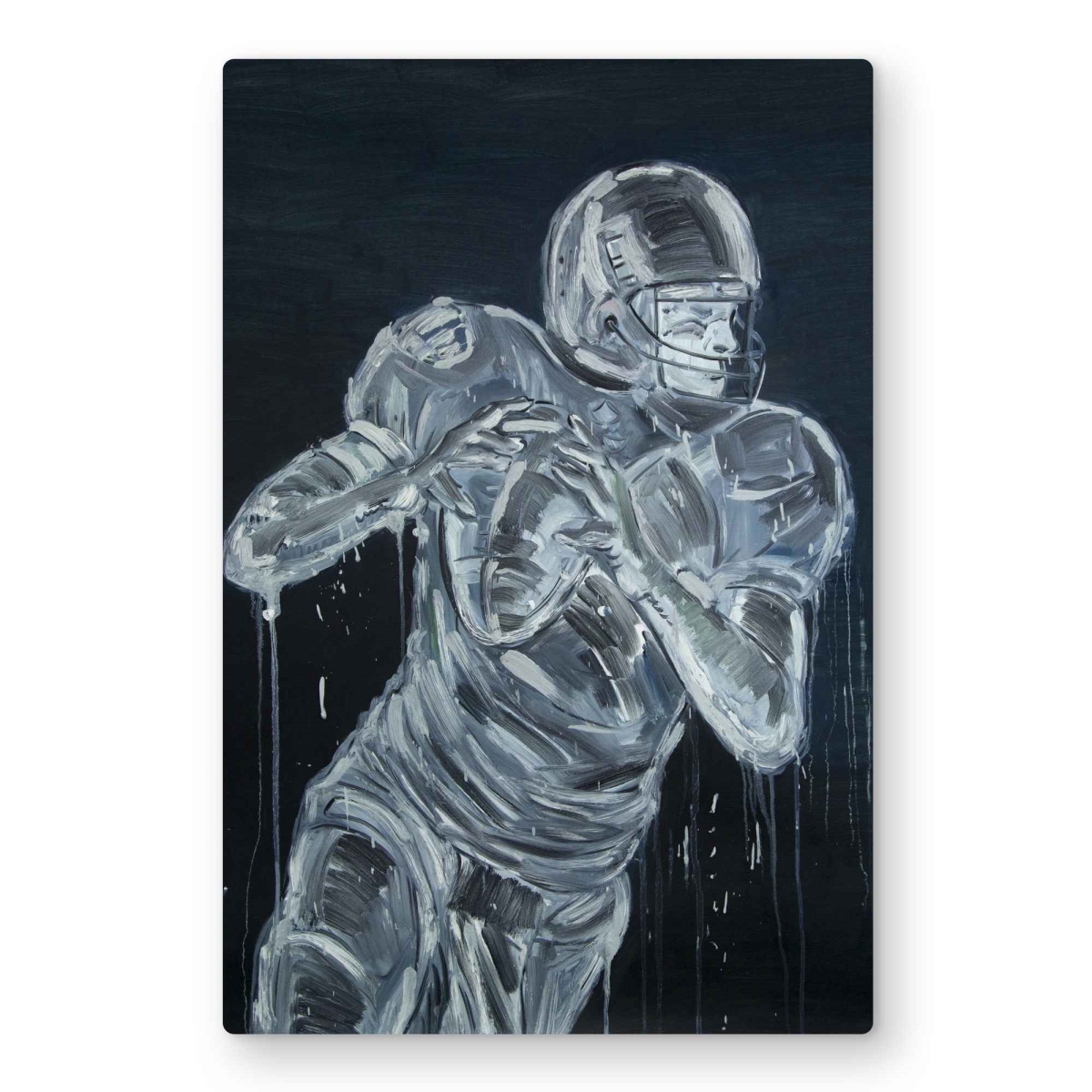 C1MP24366Z7ZPM 24 x 36 in. Football Player Metal Print Wall Art - Sports Decor - Man Cave Art