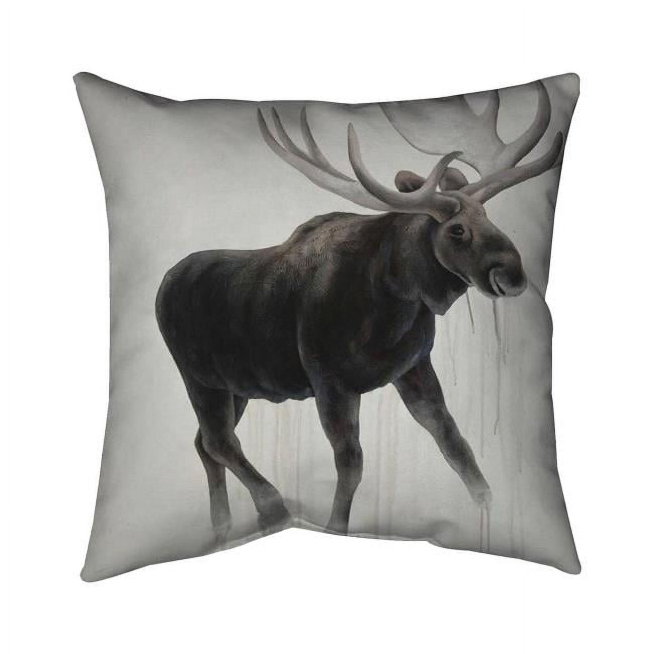 20 x 20 in. Walking Moose-Double Sided Print Indoor Pillow