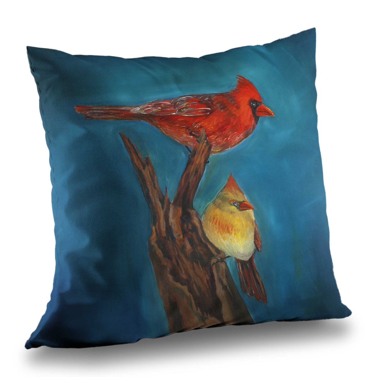 C1PC1414AVWGMW 14 x 14 in. Birds on a Branch - Wildlife Contemporary Poly Twill Throw