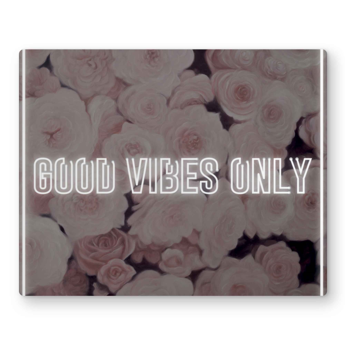 C1MP16201QXJY3 16 x 20 in. Good Vibes Only - Roses Metal Print Wall Art - White Flowers Decor