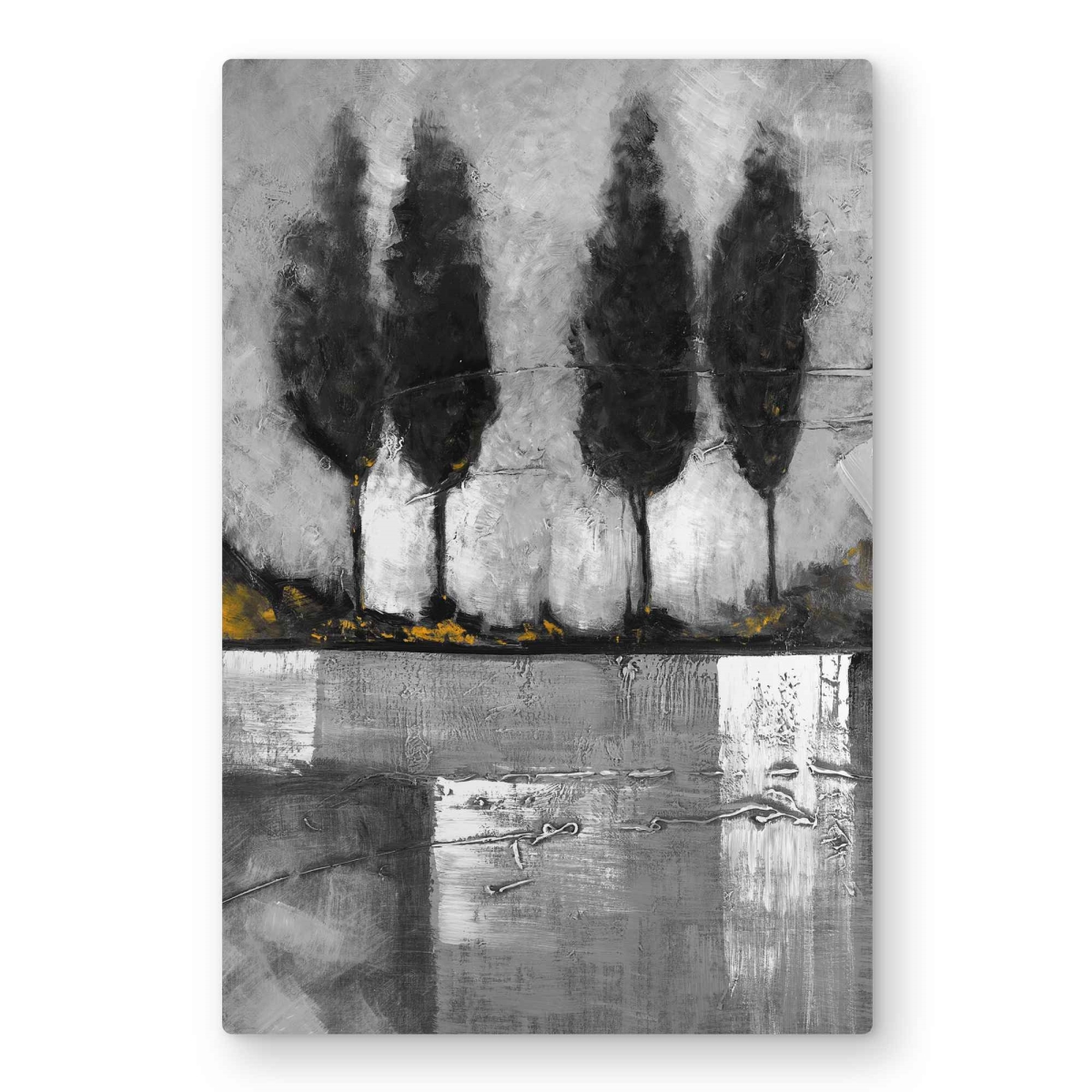 C1MP20303YPUKN 20 x 30 in. Grayscale Industrial Landscape Wall Art - Trees Gray Metal Print
