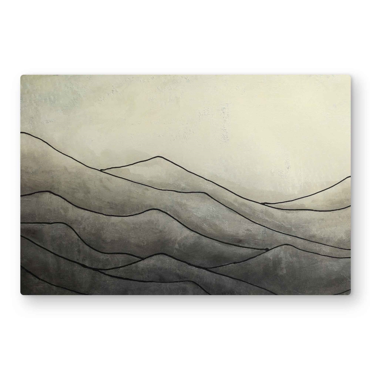 C1MP203044029Q 20 x 30 in. Desaturated Waves Wall Art - Contemporary Beige Metal Print