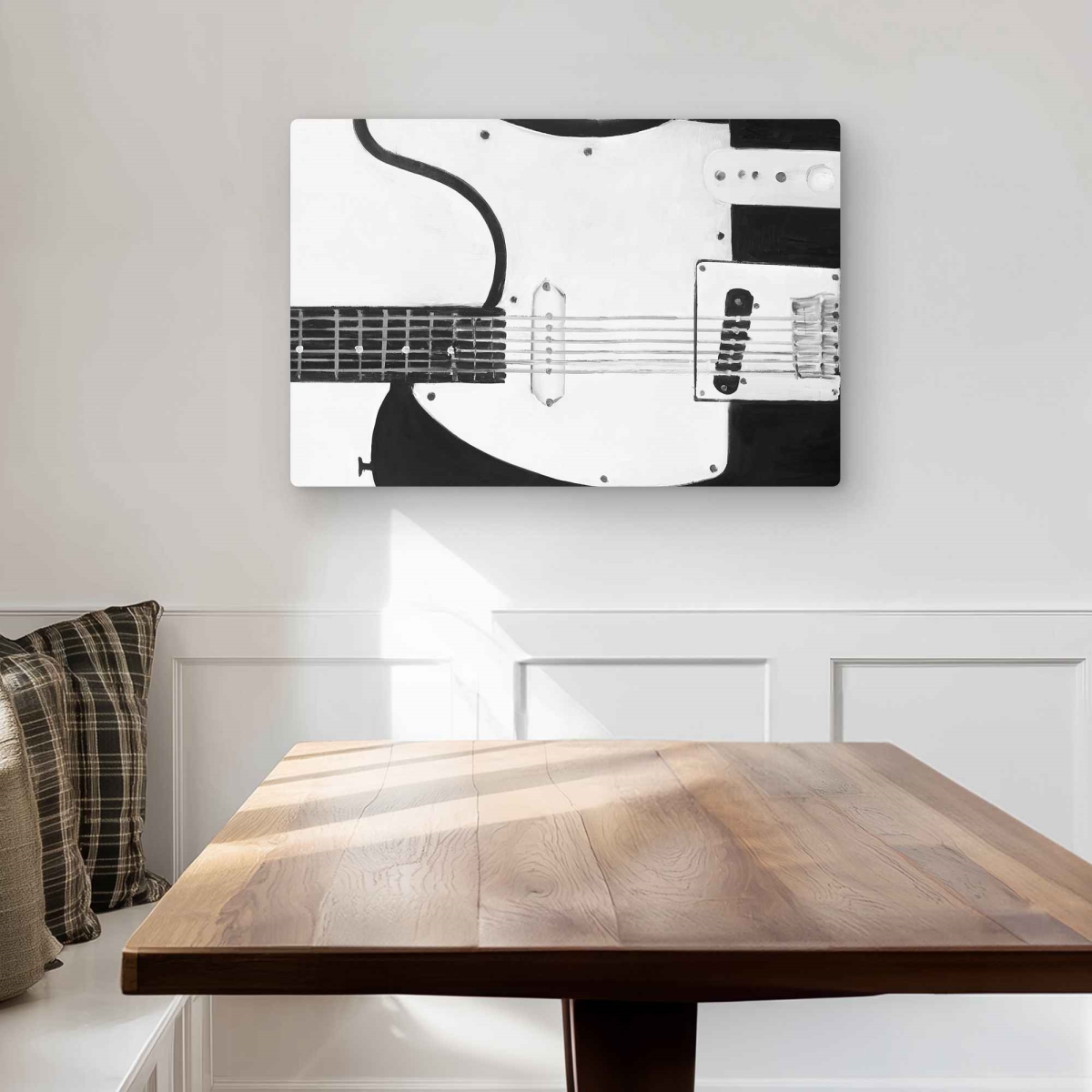 C1MP20304O1AQP 20 x 30 in. Black Rock Guitar Metal Print Wall Art - Unique Home Decor Art