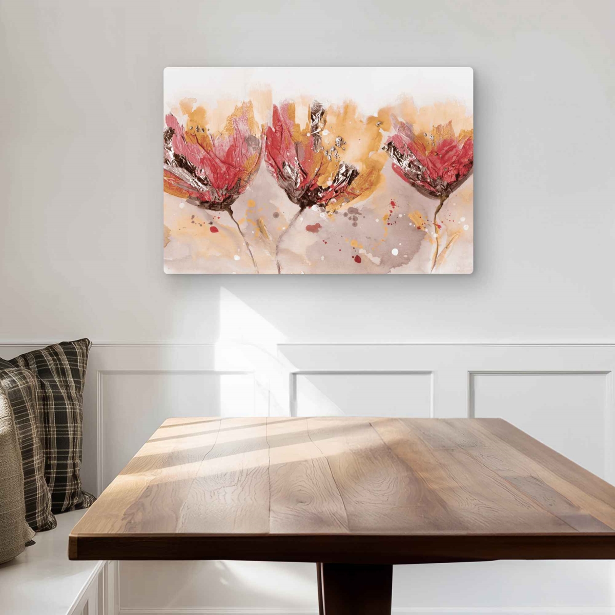 C1MP20304Q7AQ0 20 x 30 in. Four Little Flowers - Orange Illustrative Metal Print Wall Art