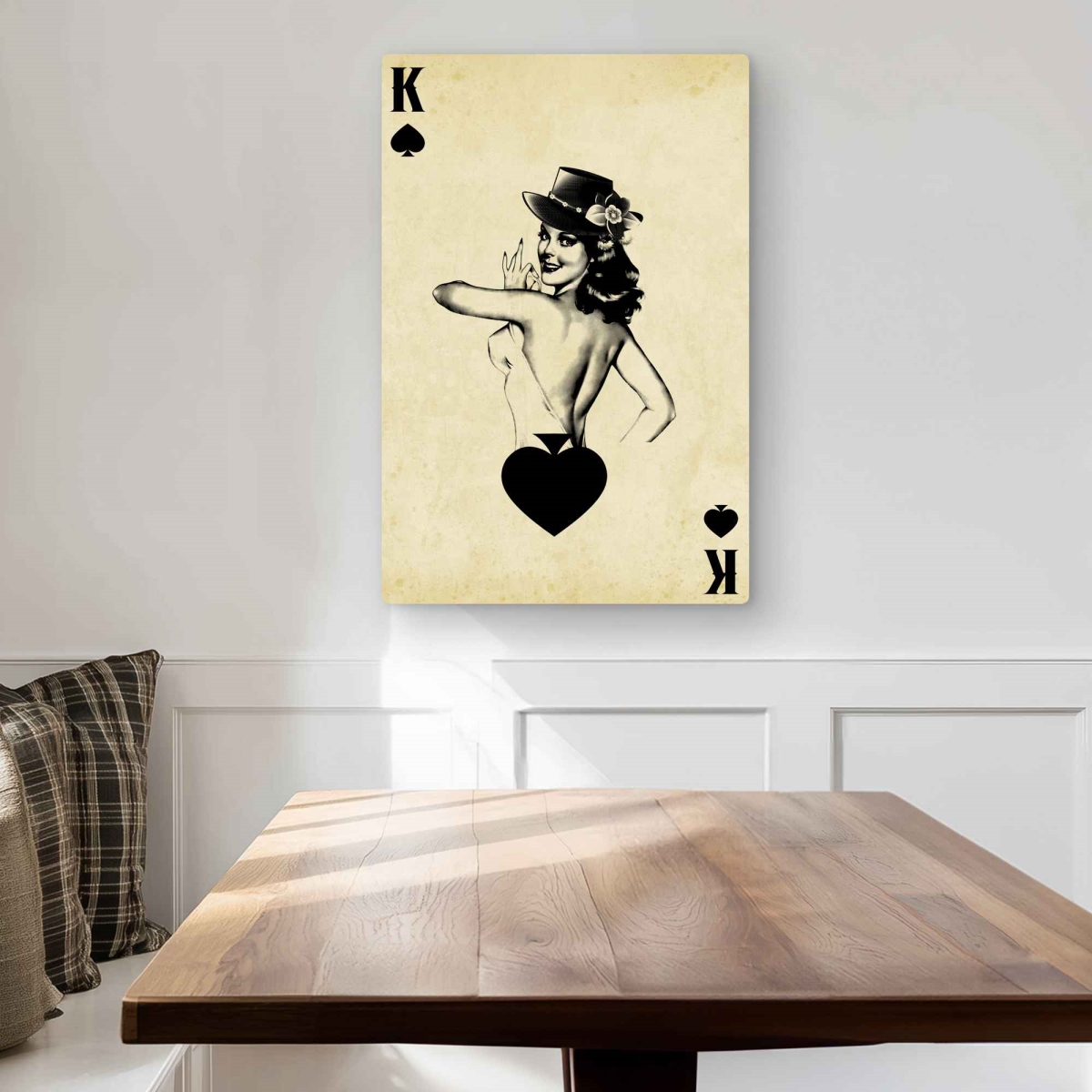 C1MP203050A631 20 x 30 in. King of Spades - Black Metal Print Wall Art for Man Cave Home Decor