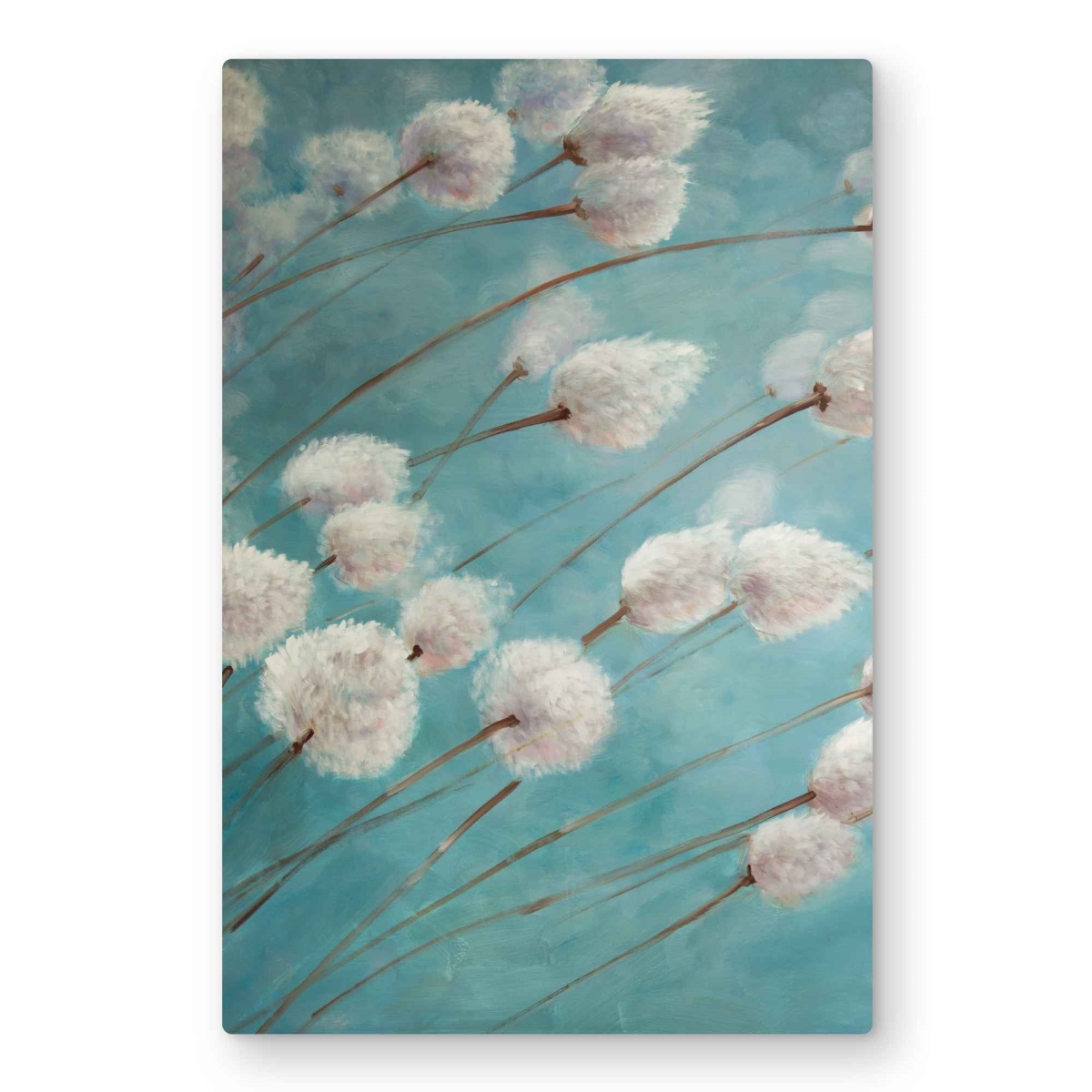 C1MP20305DWXBR 20 x 30 in. Cotton Grass Plants in the Wind Wall Art - White Rustic Metal Print