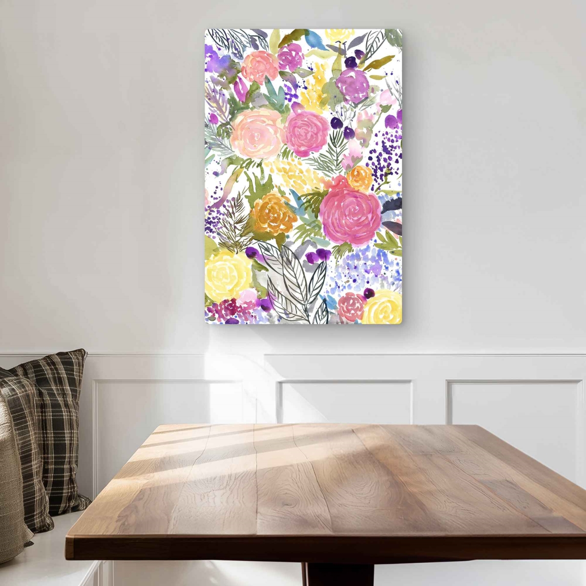C1MP2030F1YPMP 20 x 30 in. Bundle of Flowers Metal Print Wall Art - Floral Home Decor Art