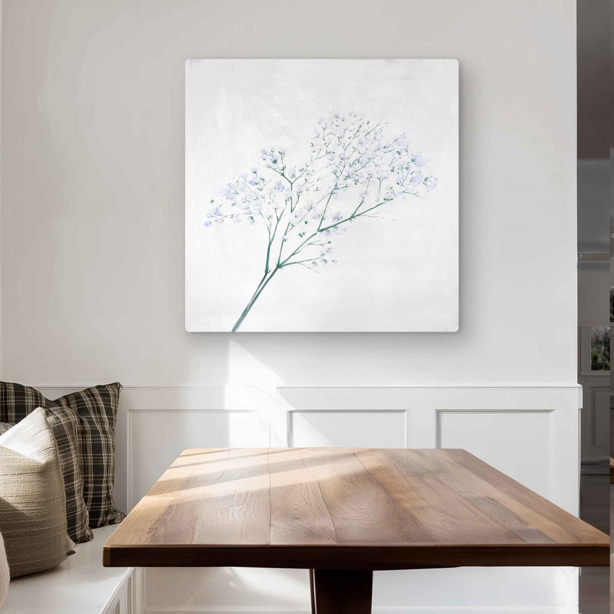 C1MP3232AONGQY 32 x 32 in. Bouquet of Flowers Baby Breath Wall Art - Minimalist Metal Print