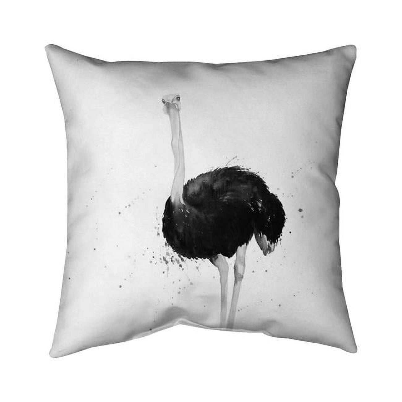 20 x 20 in. Ostrich In Watercolor-Double Sided Print Indoor Pillow