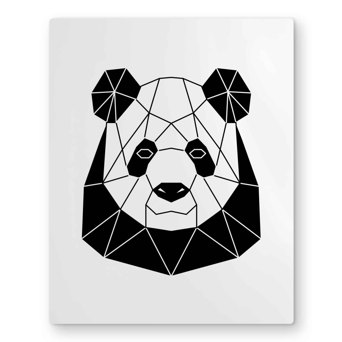 C1MP1620JMARMV 16 x 20 in. Geometric Panda Wall Art - Black & White Bedroom Metal Print Decor