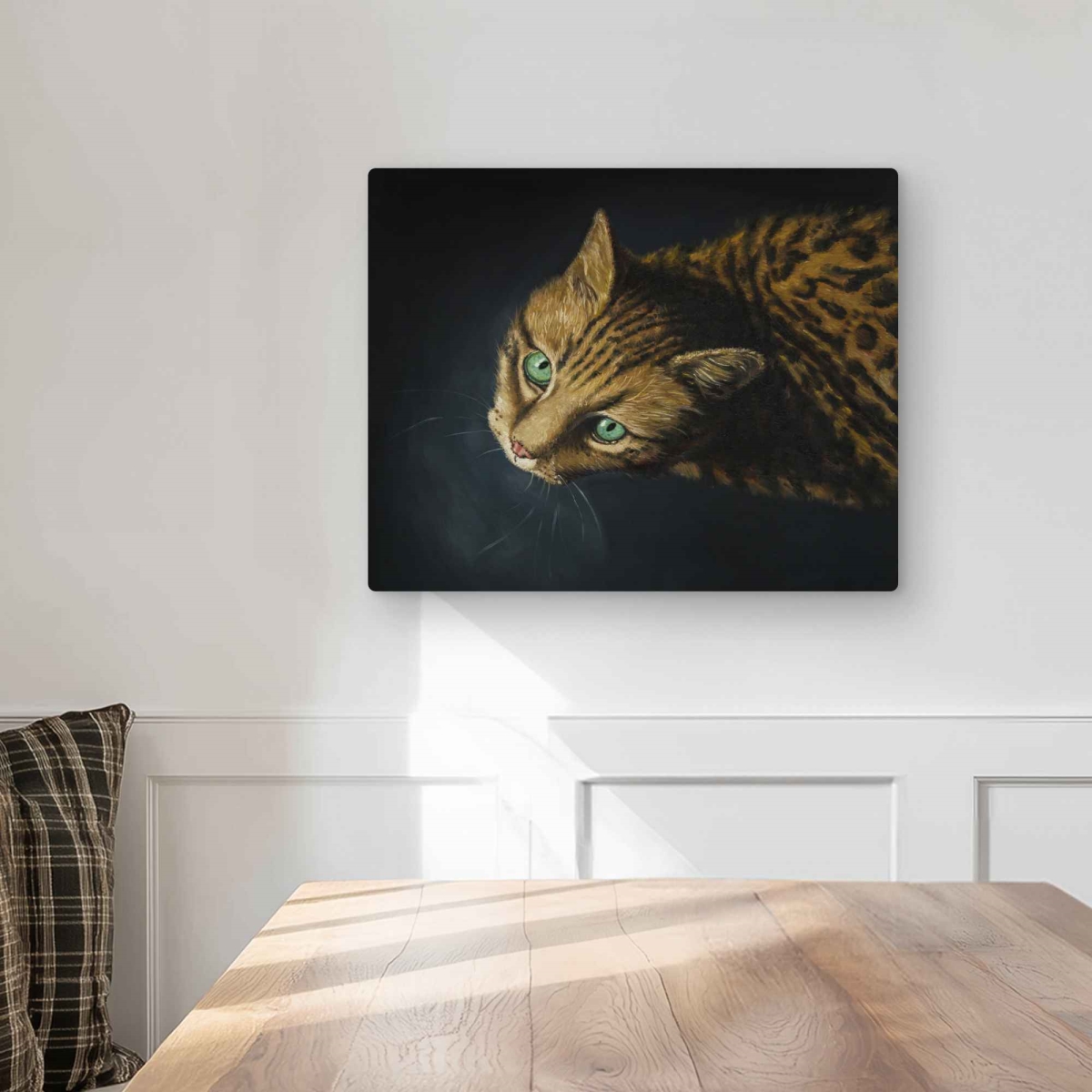 C1MP1620KBMIE8 16 x 20 in. Bengal Cat Metal Print Wall Art - Unique Home Decor for Animal Lovers