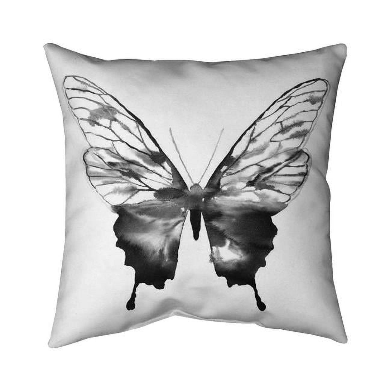 20 x 20 in. Black Butterfly Sketch-Double Sided Print Indoor Pillow