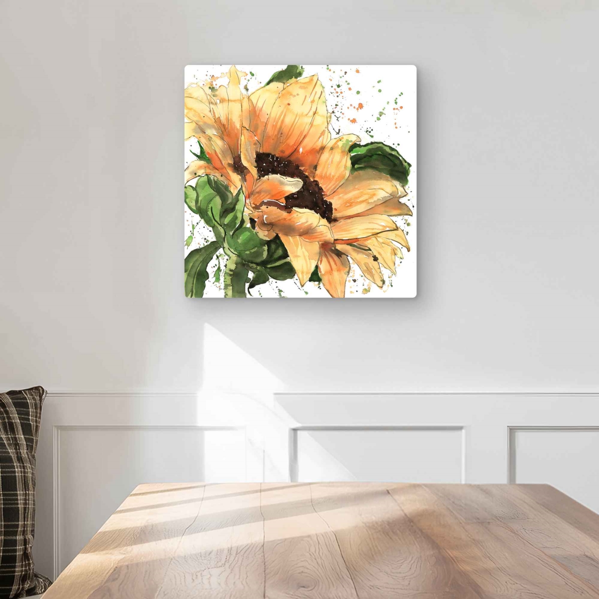 C1MP1616OO8FTX 16 x 16 in. Sunflower In Bloom Wall Art - Yellow Floral Metal Print