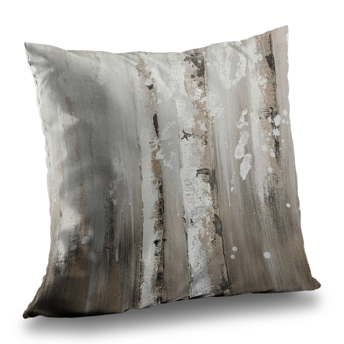 C1PC14146NBB8X 14 x 14 in. Delicate Birch Trees - Beige Landscapes Poly Twill Throw