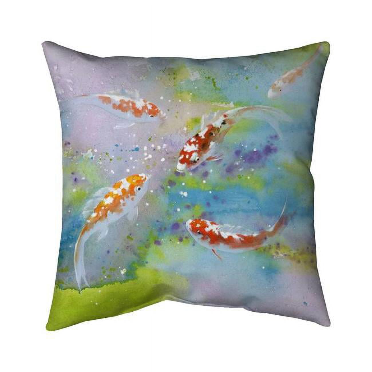 20 x 20 in. Four Koi Fish Swimming-Double Sided Print Indoor Pillow