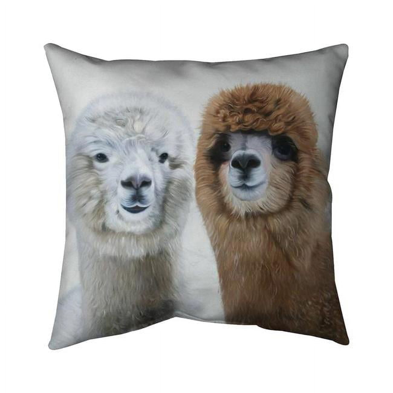 20 x 20 in. Two Lamas-Double Sided Print Indoor Pillow