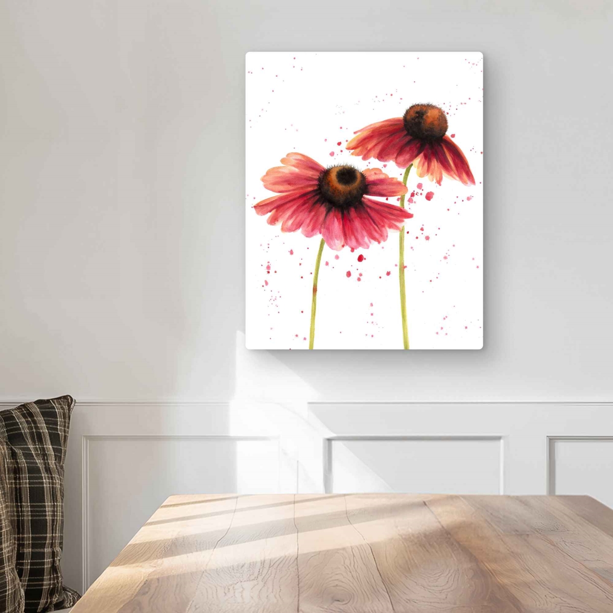 C1MP1620307674 Two Pink Daisies - Floral Metal Print Wall Art for Home Decor - 16 x 20 in.