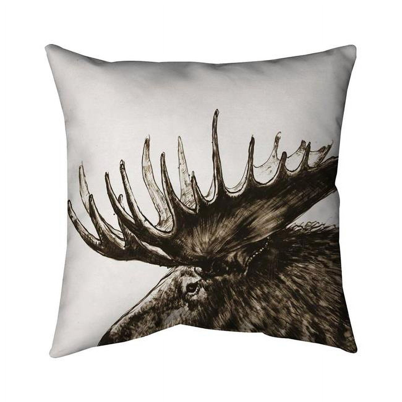 20 x 20 in. Moose Plume Sepia-Double Sided Print Indoor Pillow