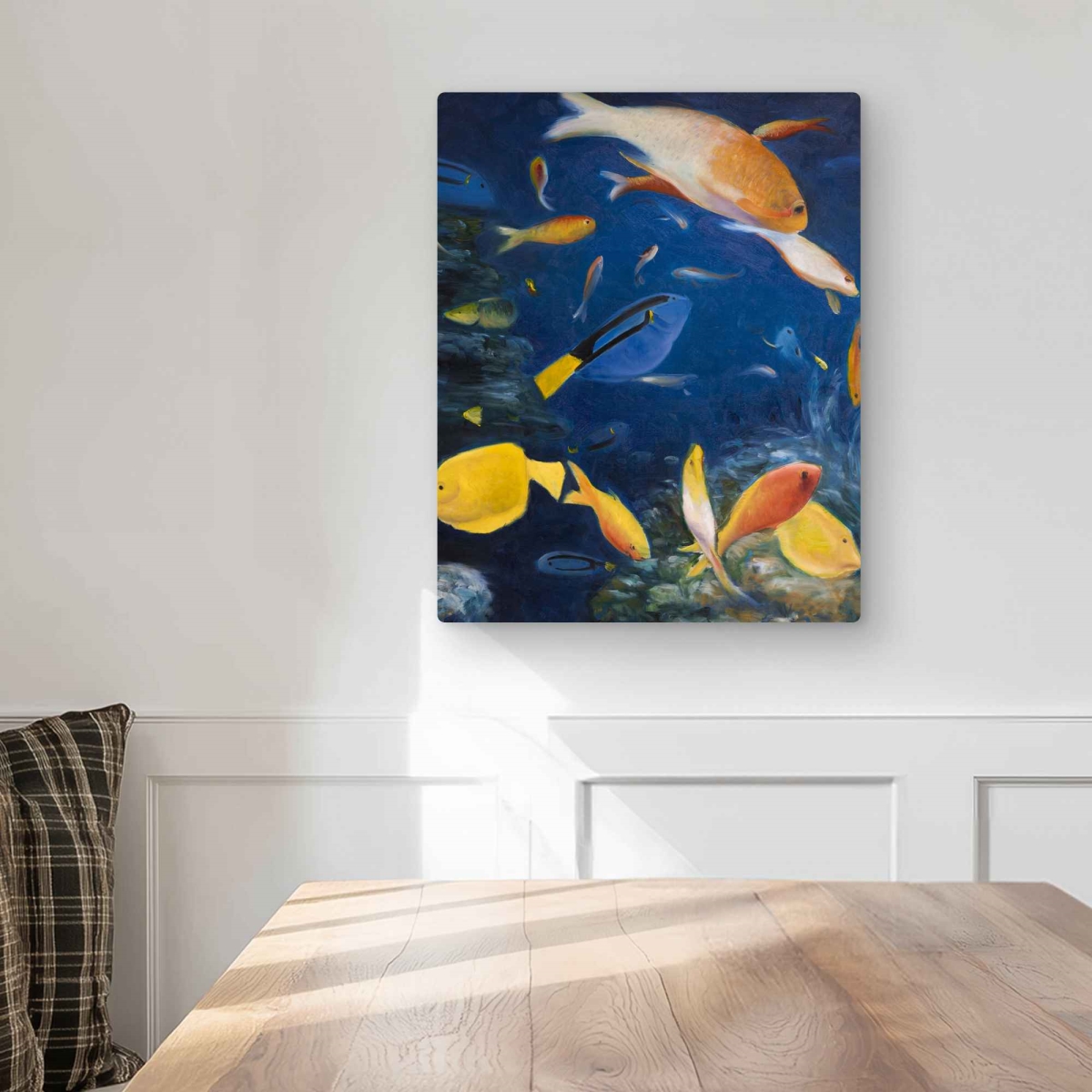 C1MP16200FKGZE 16 x 20 in. Colorful Fish Under the Sea - Exotic Metal Print Wall Art for Bathroom