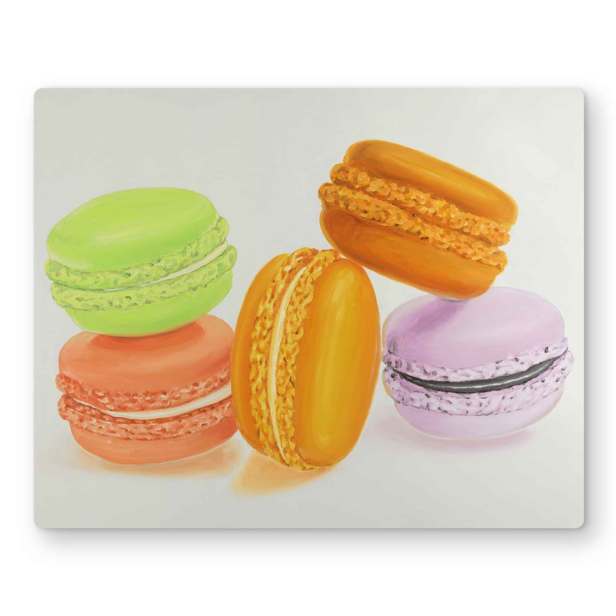 C1MP16200QO1XL 16 x 20 in. Small Bites of Macaroons Wall Art - Still Life Orange Metal Print