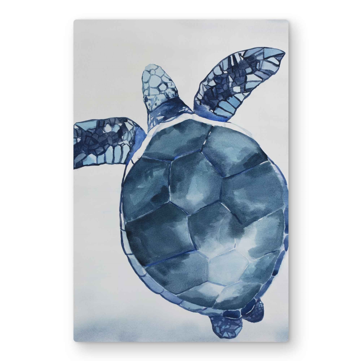 C1MP20300MU4MR 20 x 30 in. Watercolor Blue Turtle Wall Art - Sea Livingroom Metal Print Decor