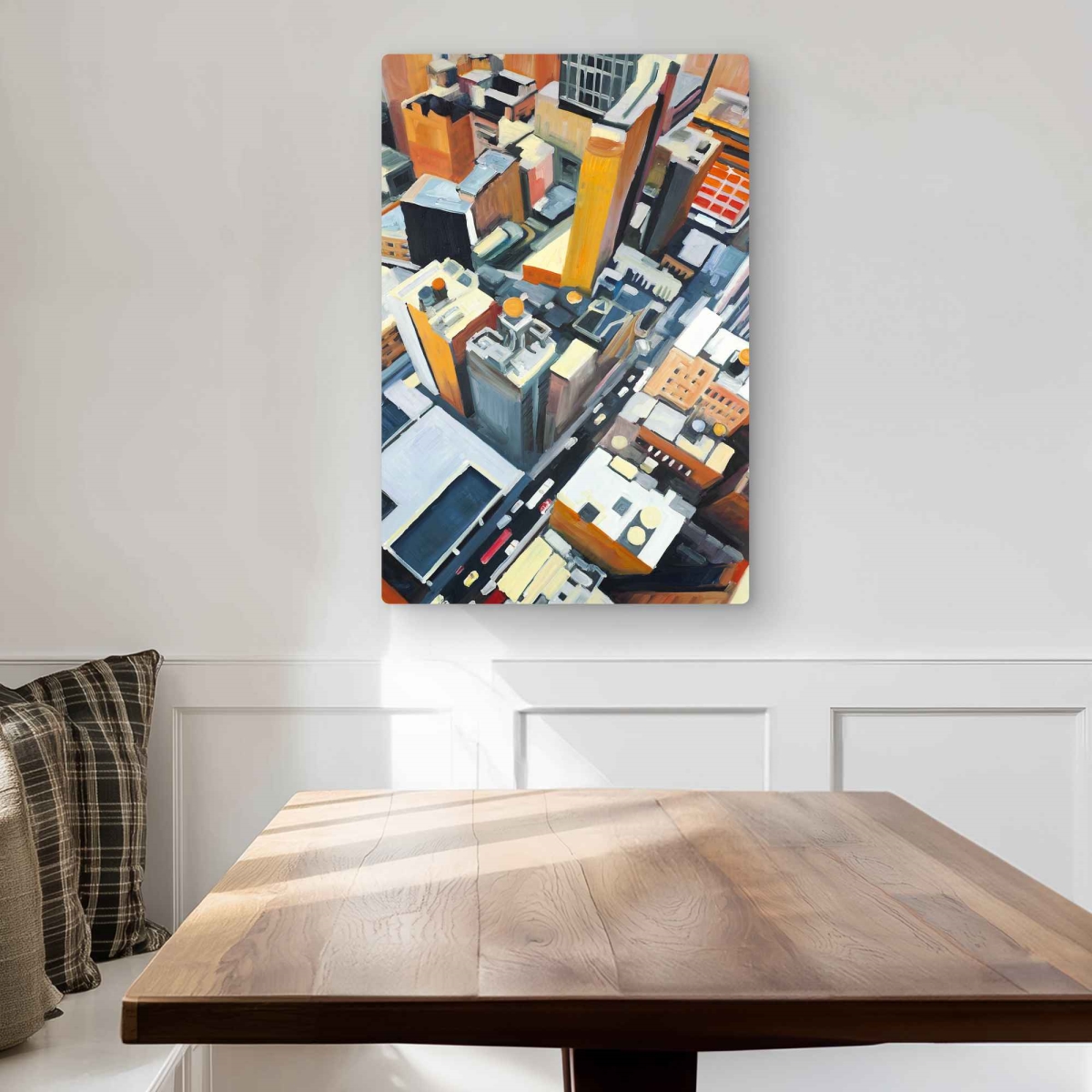 C1MP20302045GJ 20 x 30 in. High Top View of Buildings In York Wall Art - Places Office Metal Print