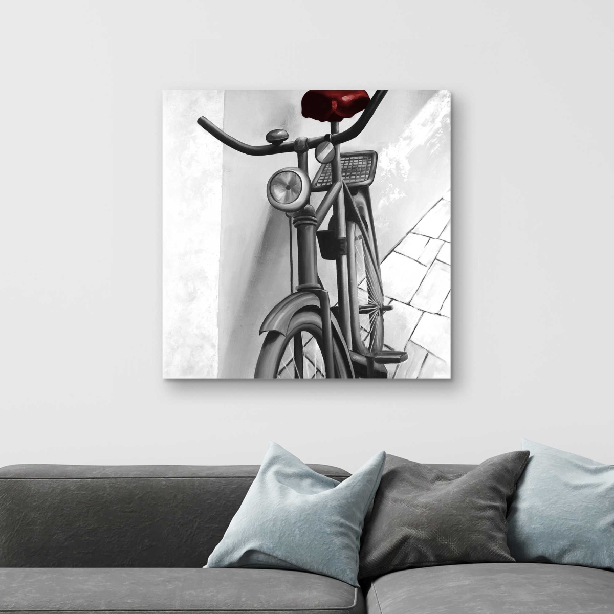C1RC3232VS3ZEC 32 x 32 in. Abandoned Bicycle - White Office Canvas for Home Decor