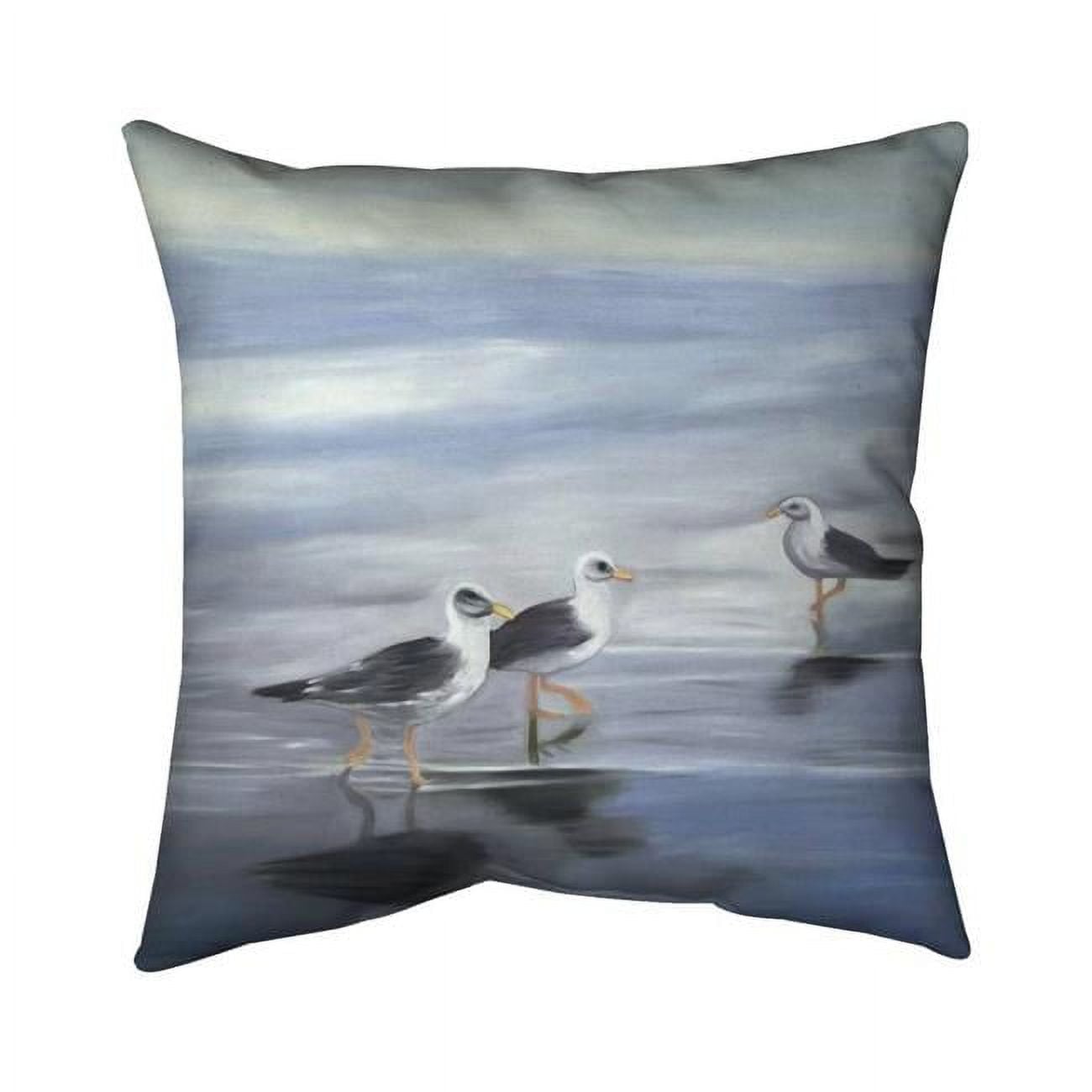 20 x 20 in. Three Gulls-Double Sided Print Indoor Pillow