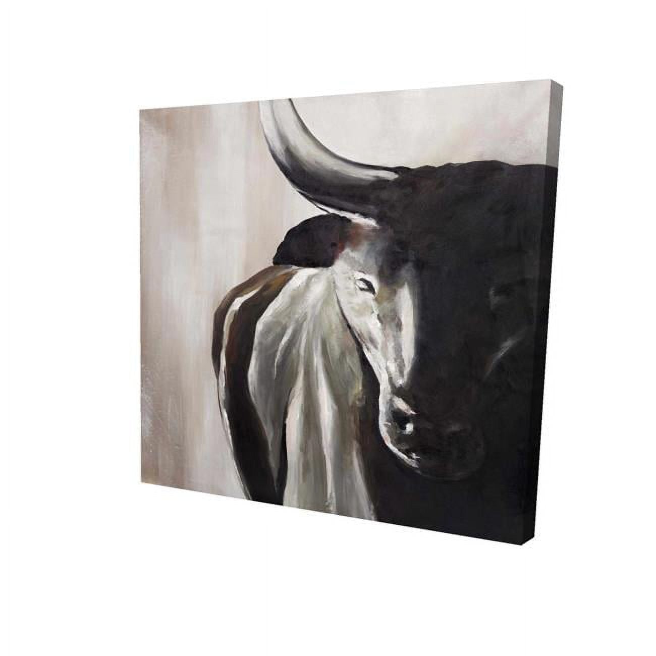 12 x 12 in. Bull Head Front View-Print on Canvas