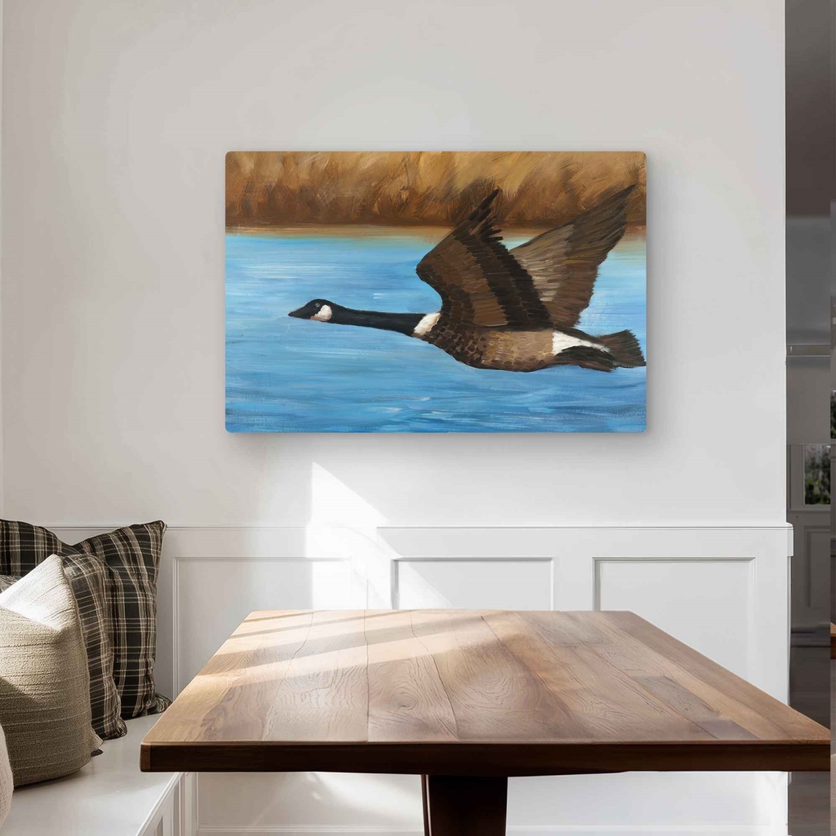 C1MP2436Y2UVDA 24 x 36 in. Canada Goose Coastal Man Cave Metal Print Wall Art - Home Decor