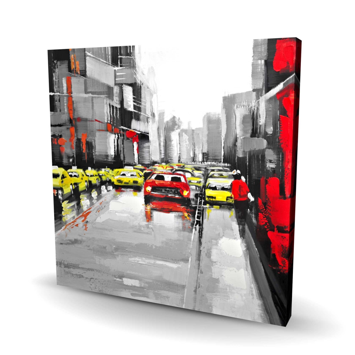 C1RC3636OS2P71 36 x 36 in. Abstract Traffic by A Rainy Day - Red Cities Canvas Decor