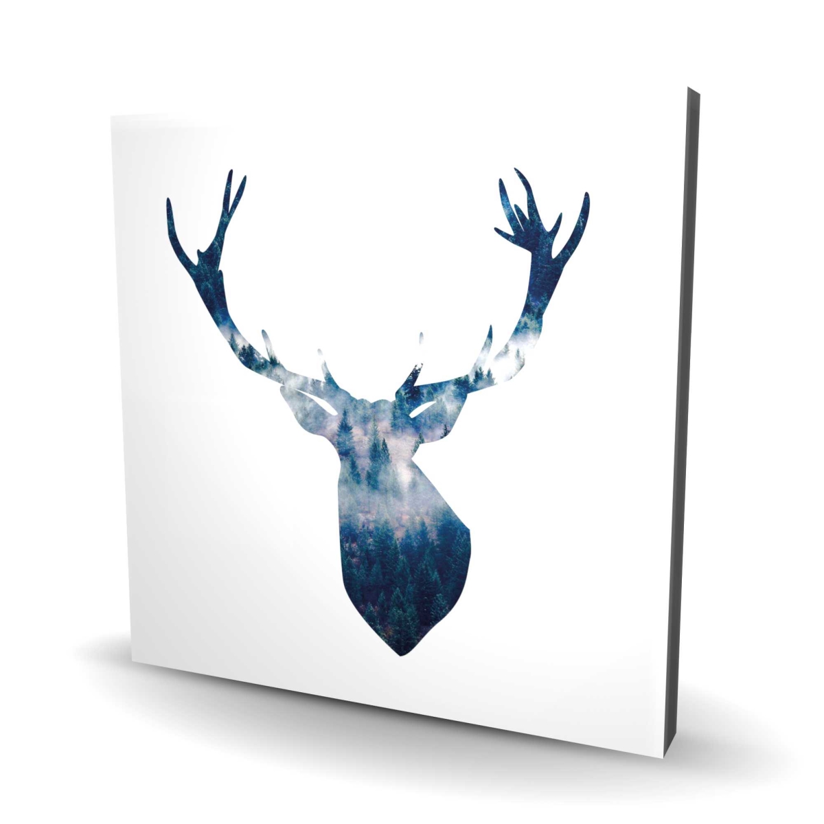C1RC3636V78T89 36 x 36 in. Deer Head Landscape - Classic Blue Deer Canvas