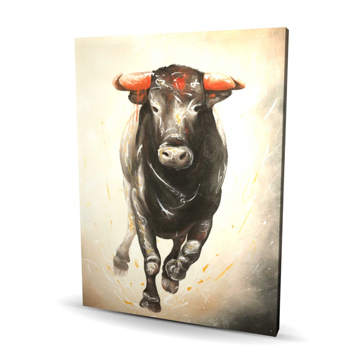 C1RC3648PJQD4V 36 x 48 in. Bull Running - Western Canvas for Man Cave Home Decor